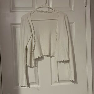 white cardigan (onesize) lettuce+tie front